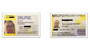 BSL Translator ID Cards